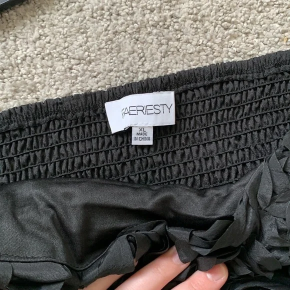 NWT Faeriesty Black Sequin Rose Tube Top Jumpsuit - Picture 9 of 13